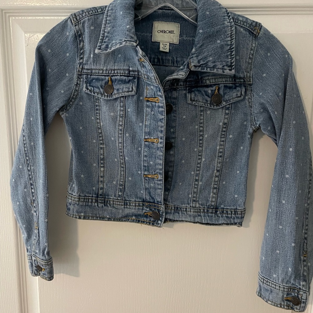 LOL themed Up-cycled Denim Cherokee jacket